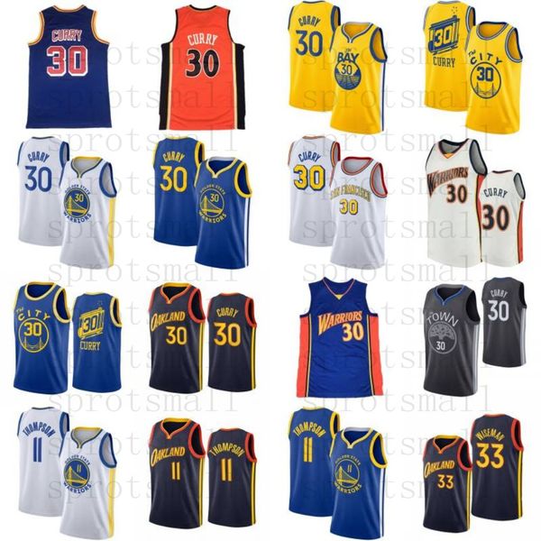 

stephen 30 curry city basketball jersey mens 33 james wiseman klay 11 thompson sleeveless blue white shirt, Black;red