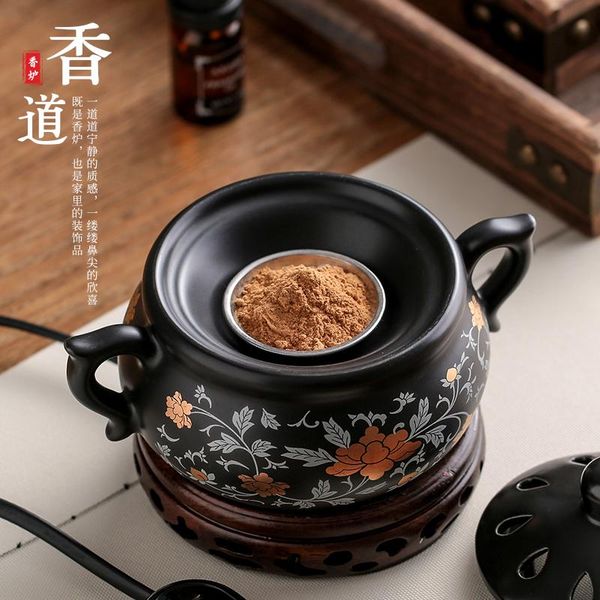 

fragrance lamps waterfall lotus incense burner holder buddhist sandalwood wax warmer electric candle incienso quemador backflow
