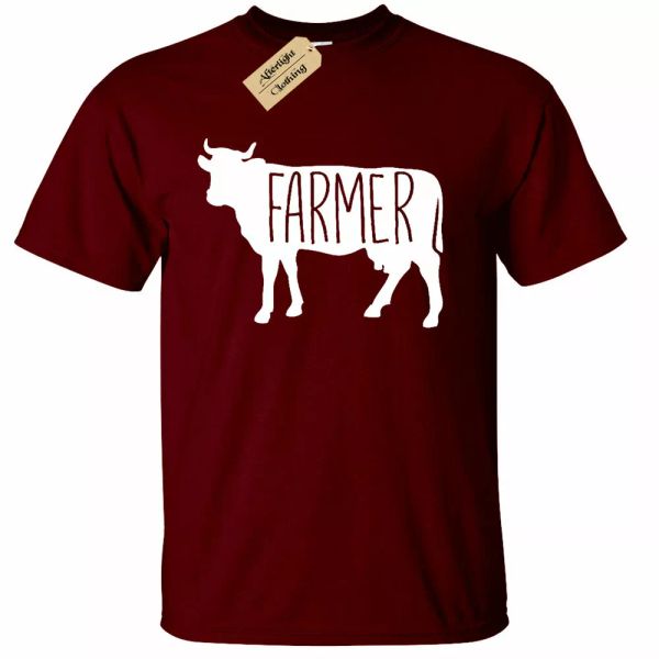 

mens farmer cow t-shirt country animals, White;black