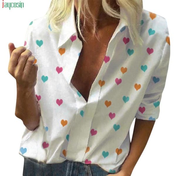 

fashion blouse shirts women casual long sleeved loose print deep v neck summer ladies women's blouses &, White