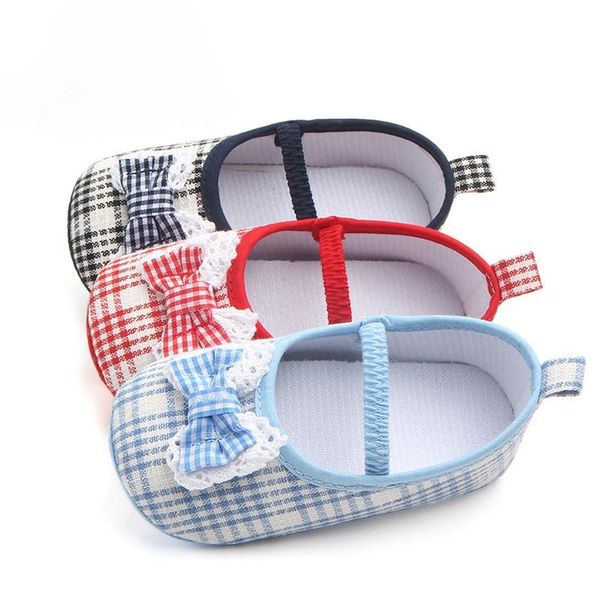 

baby shoes for girl lattice bow princess prewalker born non-slip cute 0-6-12 months first walkers