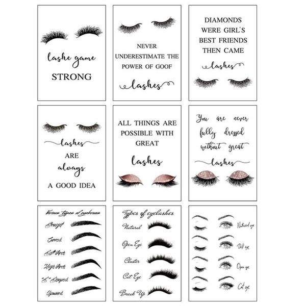 

paintings self-adhesive wall sticker girl eyelash extension guide abstract art posters and prints for beauty shop decoration