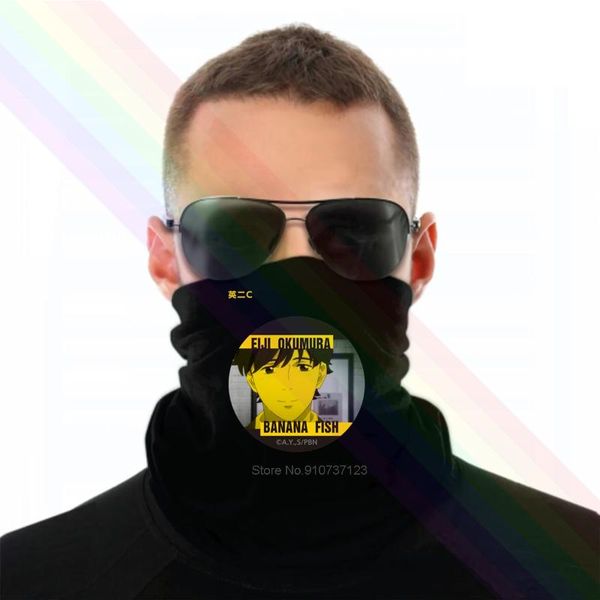 

scarves vintage banana fish ash lynx eiji okumura logo headband scarf bandana neck warmer unisex, Blue;gray