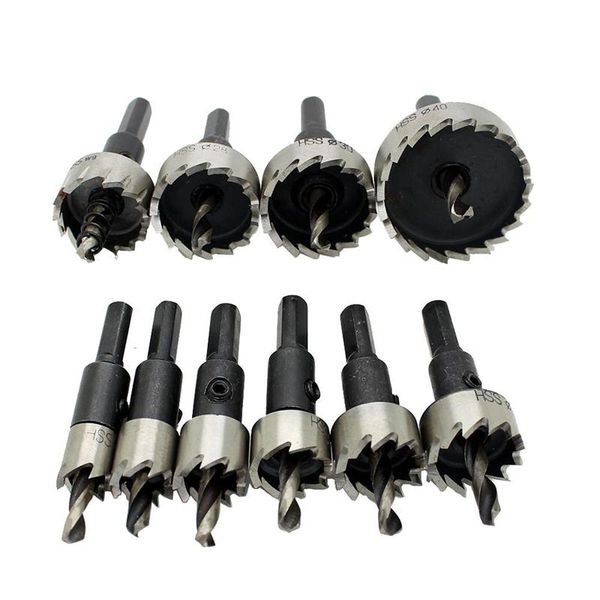 

professional drill bits 10pc hole saw tooth kit hss steel holesaw bit set cutter tool for wood metal alloy 12-40mm