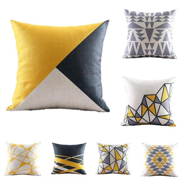

cushion/decorative pillow nordic geometric stripe sofa thick cotton and linen decorative cushion cover