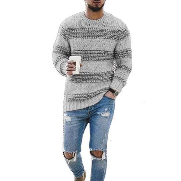 

men's hoodies & sweatshirts sweater autumn and winter fashion round neck knitted stripe casual vfh9, Black