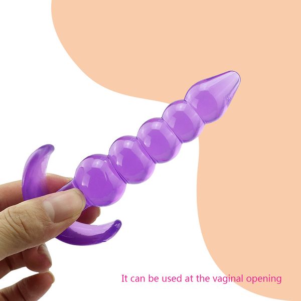 Grânulos de silicone Butt Massager Massager Máquina G-Spot Adult Sex Brinquedos para Mulher Homens Gay Jelly Plug Anal