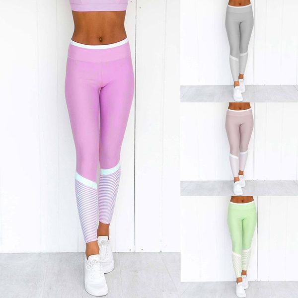 

women's leggings women striped sport pants high waist skinny slim fitness running gym stretch trousers workout, Black