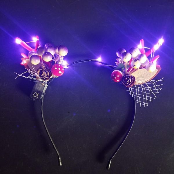 

party decoration led elk antlers horn flashing hair hoop girl headband light accessories christmas birthday carnival luminous headwear
