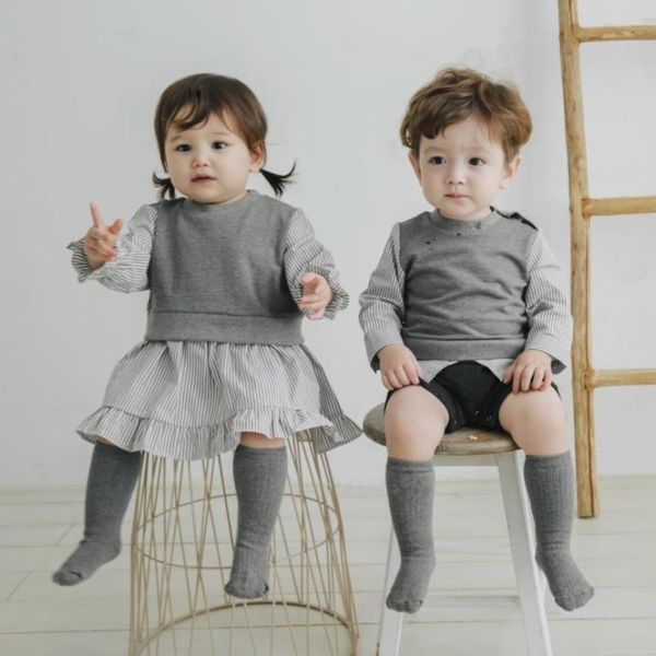 

brother sister matching outfits spanish toddler boys clothes coveralls baby girls cotton dress born infant romper l945 girl's dresses, Red;yellow