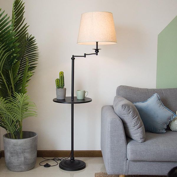 

floor lamps european retro e27 rotatable lamp simple decor living room study bedroom vertical storage tray coffee table