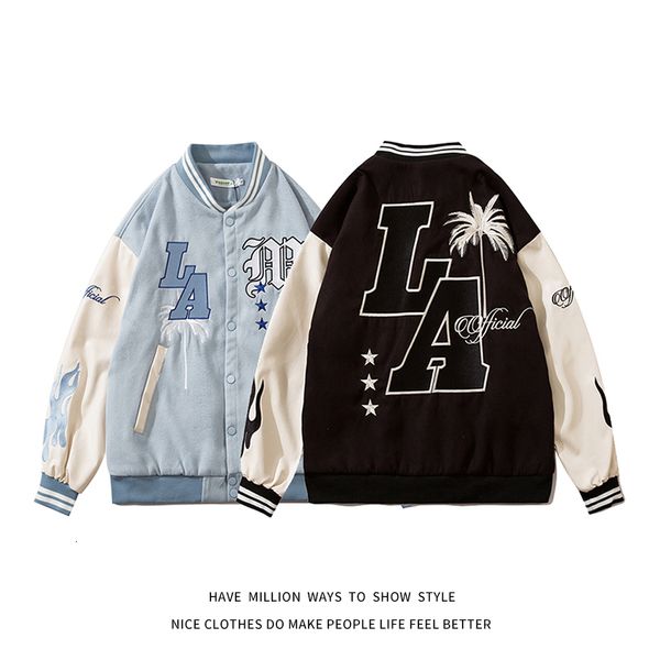 

women's jackets baseball jacket, men's and women's retail embroidery, embroidered letter bomber jacket, college style, hip ho, Black;brown