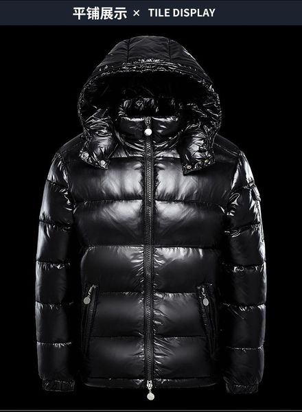 

classic winter down jacket bothside letters men windproof warm solid down coat jackets women coats streetwear homme fashion outdoor outwear, Black