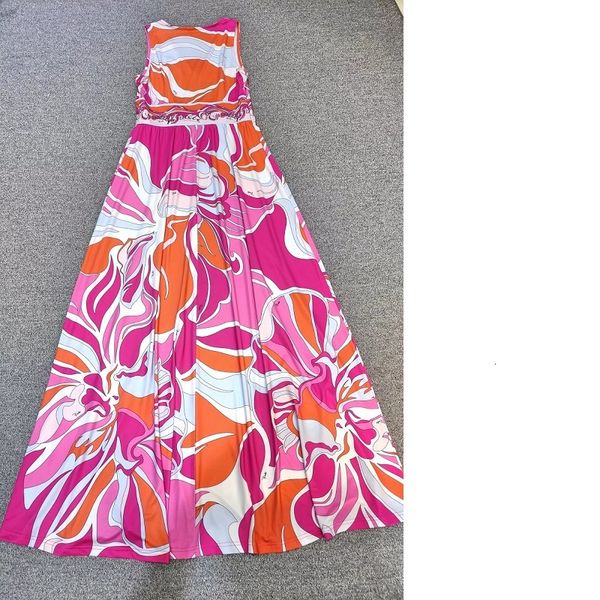 

dress designer fashion summer casual clothes women v-neck abstract print ankle long maxi dress beach wear, Black;gray