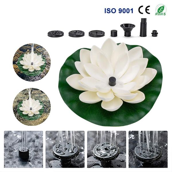 

floating pond decor water lotus flower solar fountain pump kit waterfall for bird bath pool courtyard garden decorations
