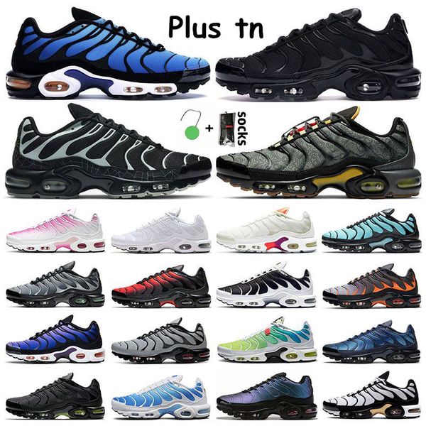 

2021 plus tn mens sneakers outdoor shoes triple white red black gradient oreo grey orange hyper blue hex sports women trainers size 36-46