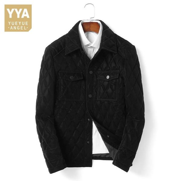 

men's leather & faux autumn winter office mens genuine jacket fashion turn-down collar business casual outerwear designer sheepskin coa, Black