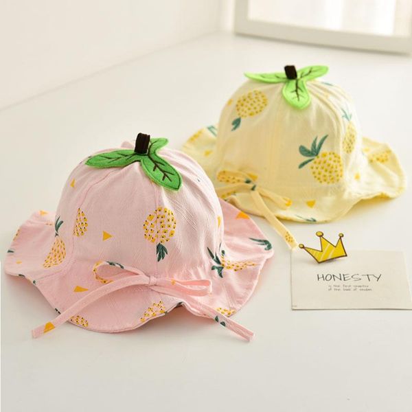 

caps & hats 3-18 month lovely cute summer hat with windproof rope toddler baby girl girls 1 year cool cap for child kids, Yellow