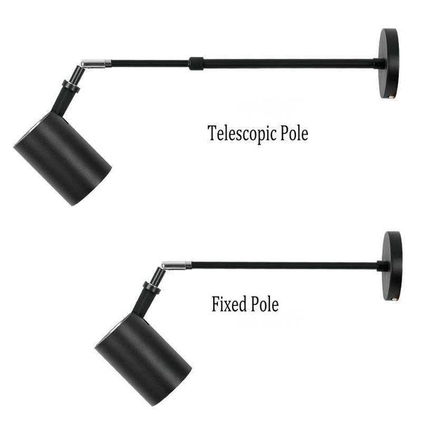 Moderne LED-ausziehbare Teleskop-Wandlampen, Aluminium-Wandlampen, Weiß, Schwarz, langer Arm, Wandstrahler für Malerei, Bildergalerie 210724