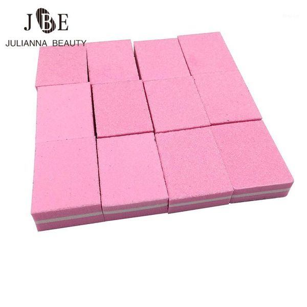 

100pcs/lot pink disposable sponge nail file sandpaper polishing buffing blocks pedicure manicure accessories tools1