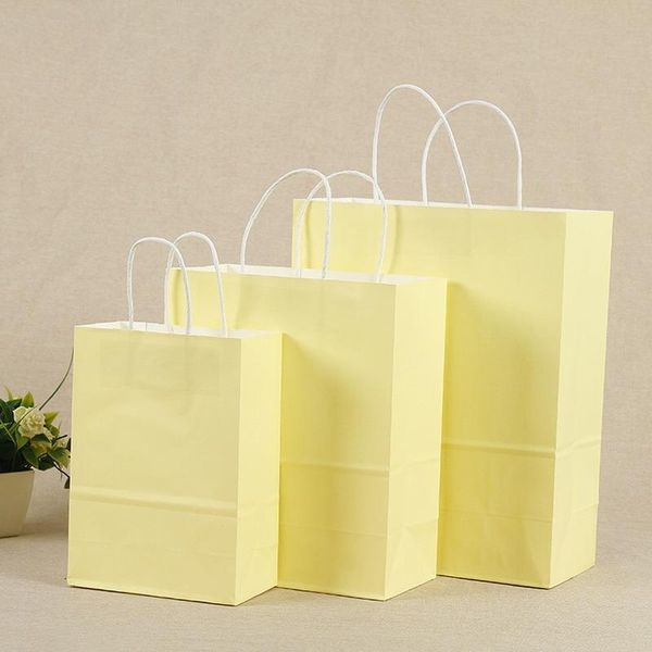

gift wrap 30pcs/lot bags with handles multi-function white paper recyclable environmental protection wedding bag