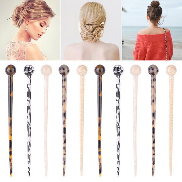 

hair clips acetate sticks round ball tortoiseshell hairpin chopsticks leopard print pins styling accessories