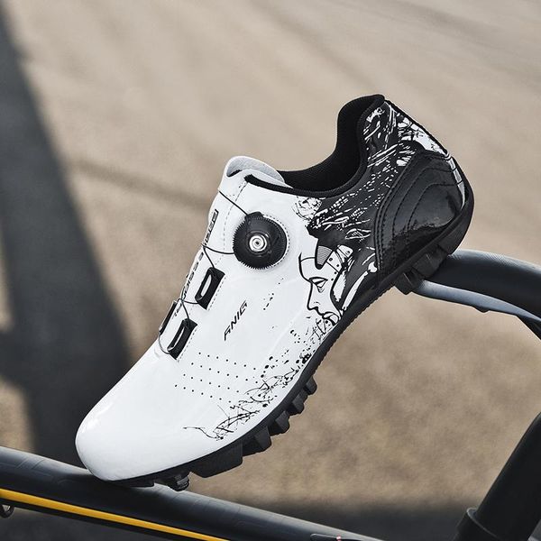 

men and women road mountain bike self-locking couple non-slip lightweight bicycle shoes zapatillas ciclismo mtb size 37-46 cycling footwear, Black