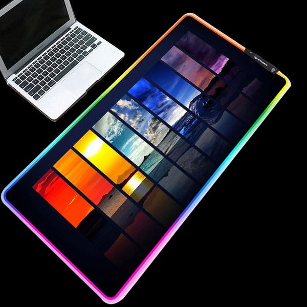 

mouse pads & wrist rests mairuige exquisite weather pattern beauty rgb table mat led light lighting durable pad large size keyboard