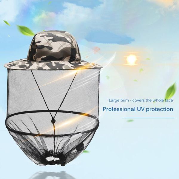 

outdoor hats fishing cap midge mosquito insect hat bug mesh head net face protector camping hunting apparel cool, Black;white