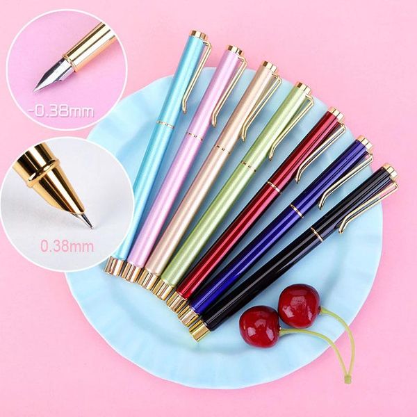 

luxury ink nib 0.38mm metal extra fine fountain pen pearlescent pens gift school office business signature 802