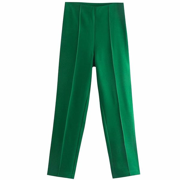 

women's pants & capris onebling 2021 summer autumn fashion office lady long suit green casual high waist women straight career female, Black;white