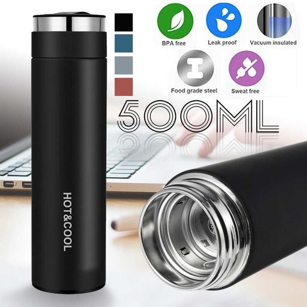

water bottles 500ml portable thermo vacuum flasks 304 stainless steel bottle outdoor travel coffee mug tea milk cup