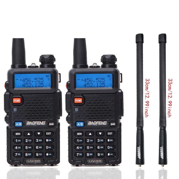 

walkie talkie 2pcs baofeng uv-5r dual band vhf/uhf136-174mhz&400-520mhz two way radio handheld uv5r ham portable