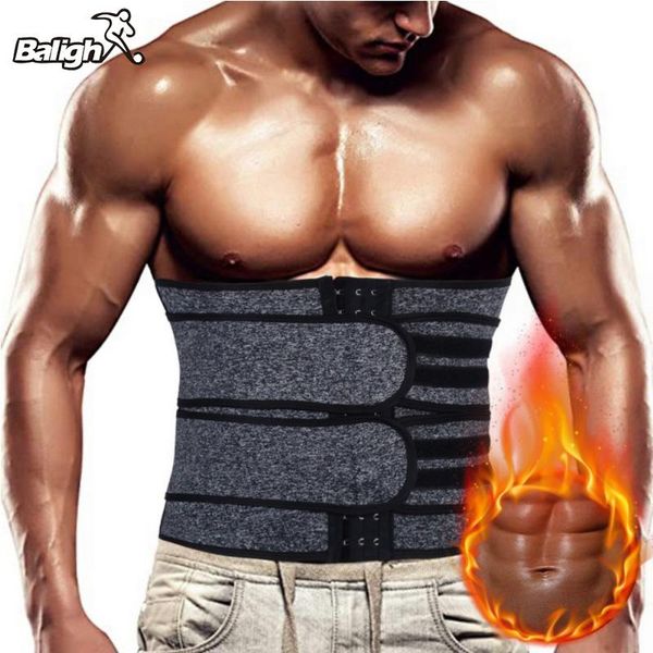 

men's waist training slimming body belt underwear sweat weight loss corset running gym cycling and play basketball support, Black;gray