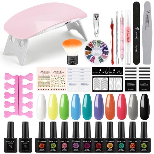 

nail gel set and lamp dryer soak off polish varnish kit manicure tools nails art decorations kits