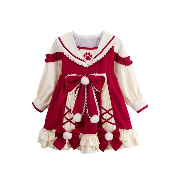 Baby Mädchen Lolita Vintage Kleid Herbst Kinder Prinzessin Säuglingskleider Geburtstag Taufe Ballkleider Kinder Boutique Kleidung 210331