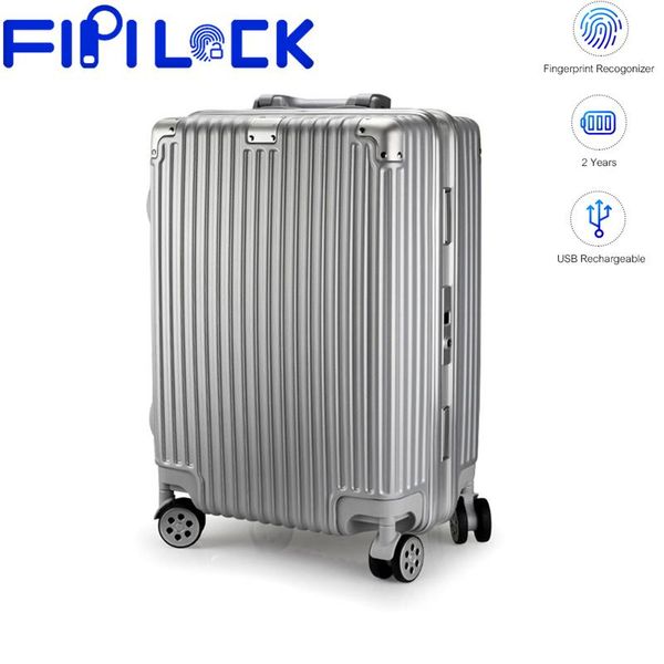 

fipilock fl-t1 20 inch smart travel suitcase fingerprint lock charging cabin trolley luggage on wheels access control