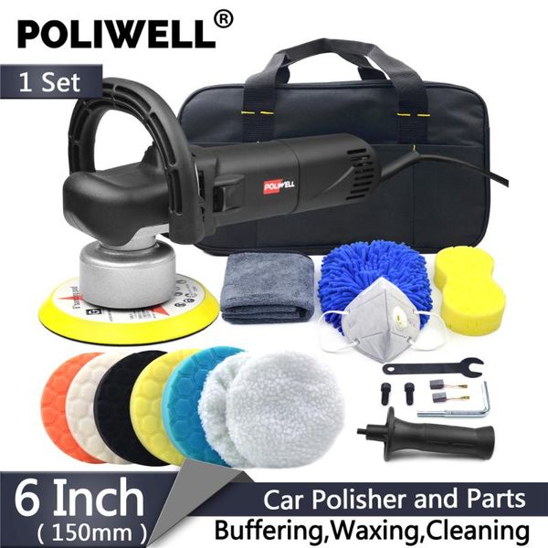 

sanders poliwell 6'' car polisher dual action random orbital 710w 6400rpm 6-speed polishing machine auto washing waxing sponge pad