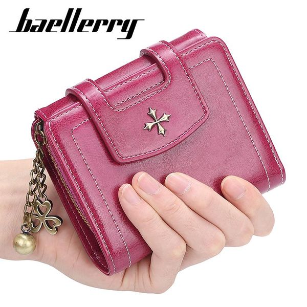 

wallets wallet short pu leather women's purse zipper&button fahion red coin pocket cartera 059-n1638, Red;black