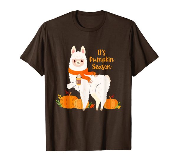 

It' Pumpkin Season Llama Autumn Leaves Fall Gift Cute T-Shirt, Mainly pictures