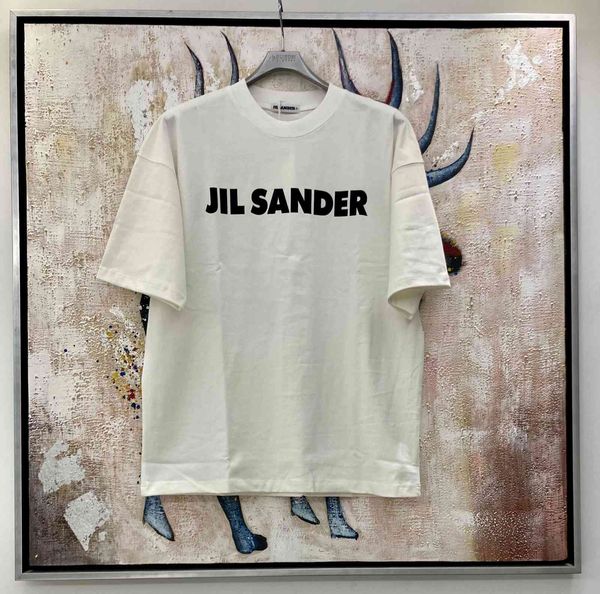 

fashion designers jil sander letter print os version ins blogger must have g thick short sleeve clothes, White