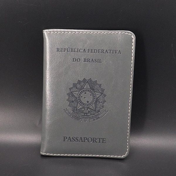 

card holders women passport cover brazil cute passaporte girls soft pu leather travel holder covers for passports case documents, Brown;gray