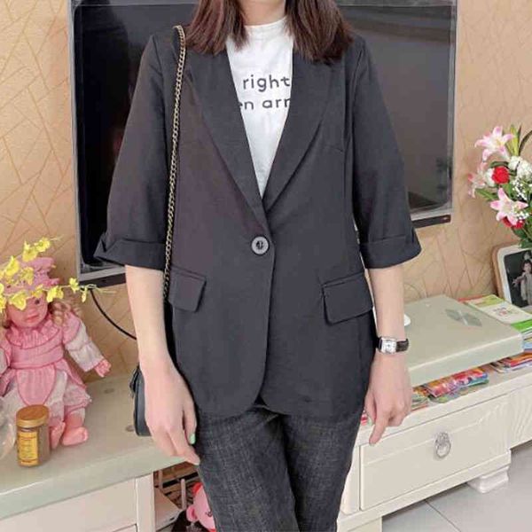 

women's suits & blazers irmÃ£ fara Ãºnico botÃ£o blazer jaqueta feminina verÃ£o entalhado manga curta solta s primavera fino casual fe, White;black