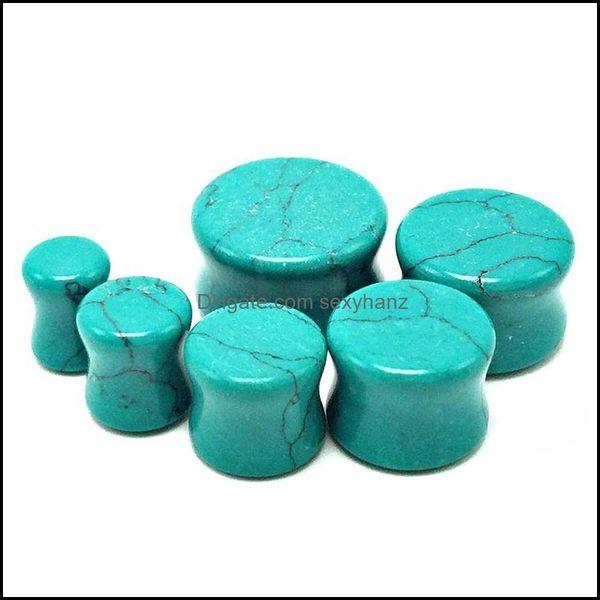 

other body jewelry natural green pine stone ear expander women men plug flesh tunnel piercing extensor protector drop delivery 2021 womed, Slivery;golden