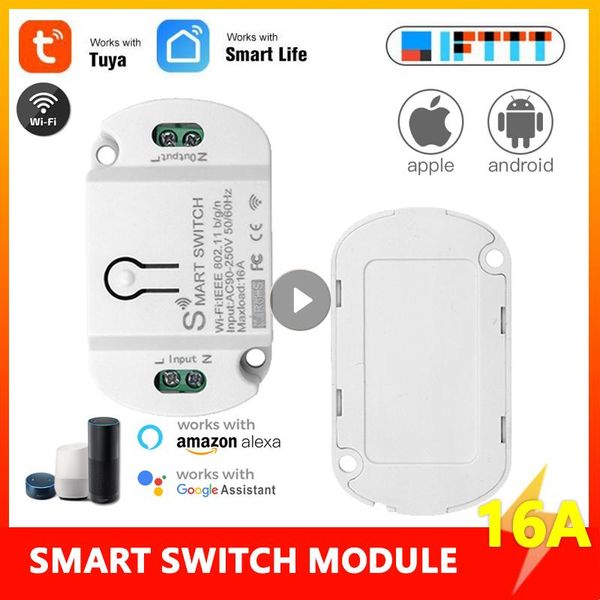 

smart home control tuya mini wifi switch 16a 2-way timer wireless switches life automation compatible with alexa google