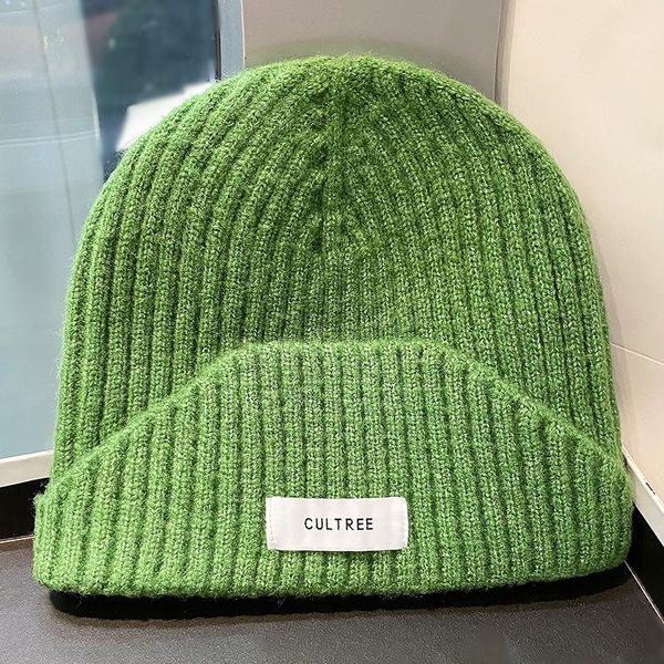 

beanies autumn and winter dual-purpose cap wool female solid color hair warm knit leisure couple bag head
