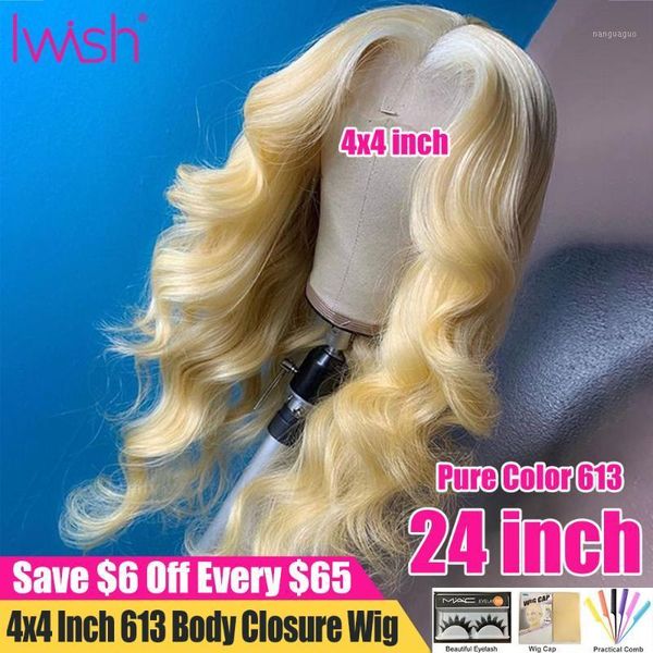 

inch long 613 blonde 4x4 body closure wig 150% malaysian remy lace frontal human hair wigs for women pre plucked bleach knots1, Black;brown
