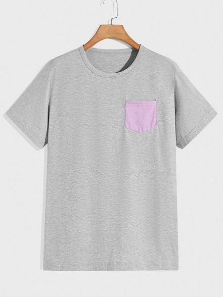 

men solid pocket patched tee w7my#, White;black