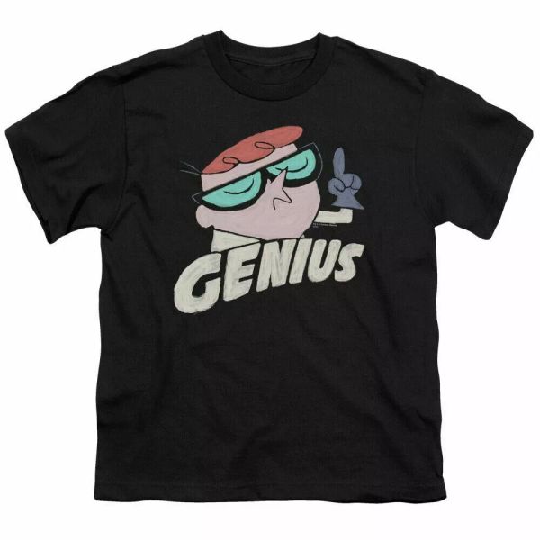 

Dexters Laboratory Genius Kids Youth T Shirt Licensed Cartoon Tee Black, White;black