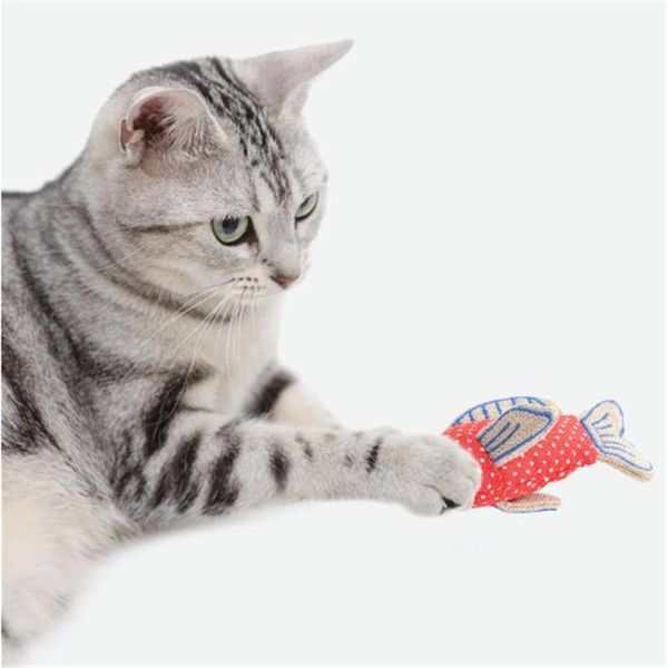 

cat toys for pet bite-resistant canvas fish mouse chewing molar toy interactive supplies